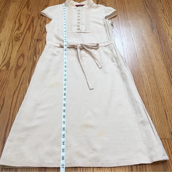 Vintage 80’s Button Front Nude Midi Dress - Picture 6 of 15